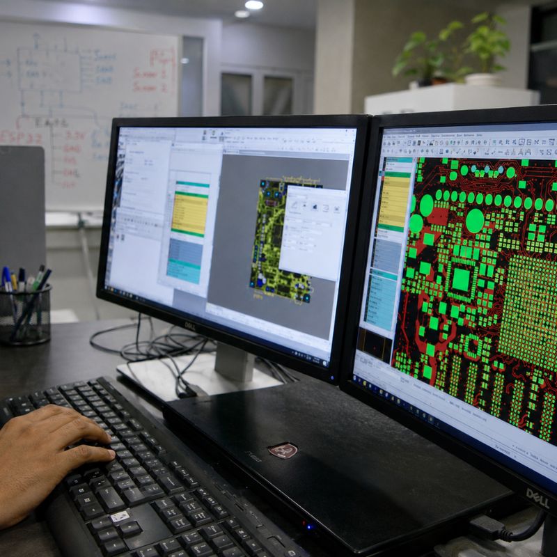 PCB design and multi-monitor EDA layout routing