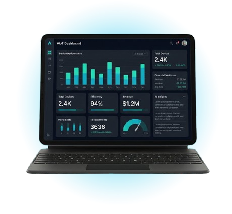 AIoT Platform Dashboard on Tablet